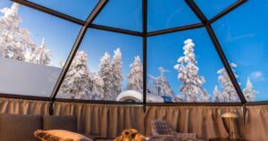 a glass igloo in finland