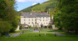 the traquair house and grounds in scotland