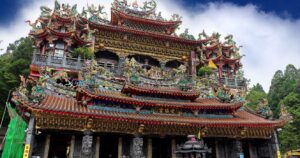 a close up look at shoushen temple in taiwan