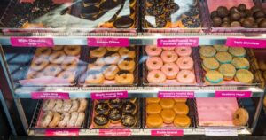 the donut case at dunkin'