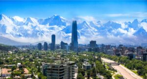 Santiago Chile and Andes Mountains