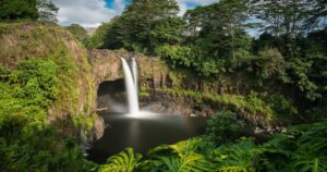 a waterfall on the big island of hawaii