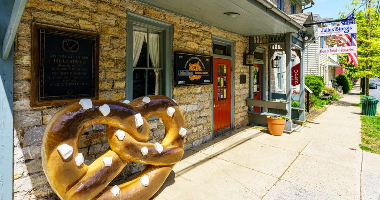 a localização histórica da padaria de pretzels julius sturgis
