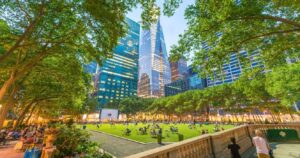 bryant park lawn in the summertime