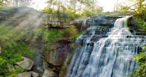 a waterfall in Cuyahoga Valley national park
