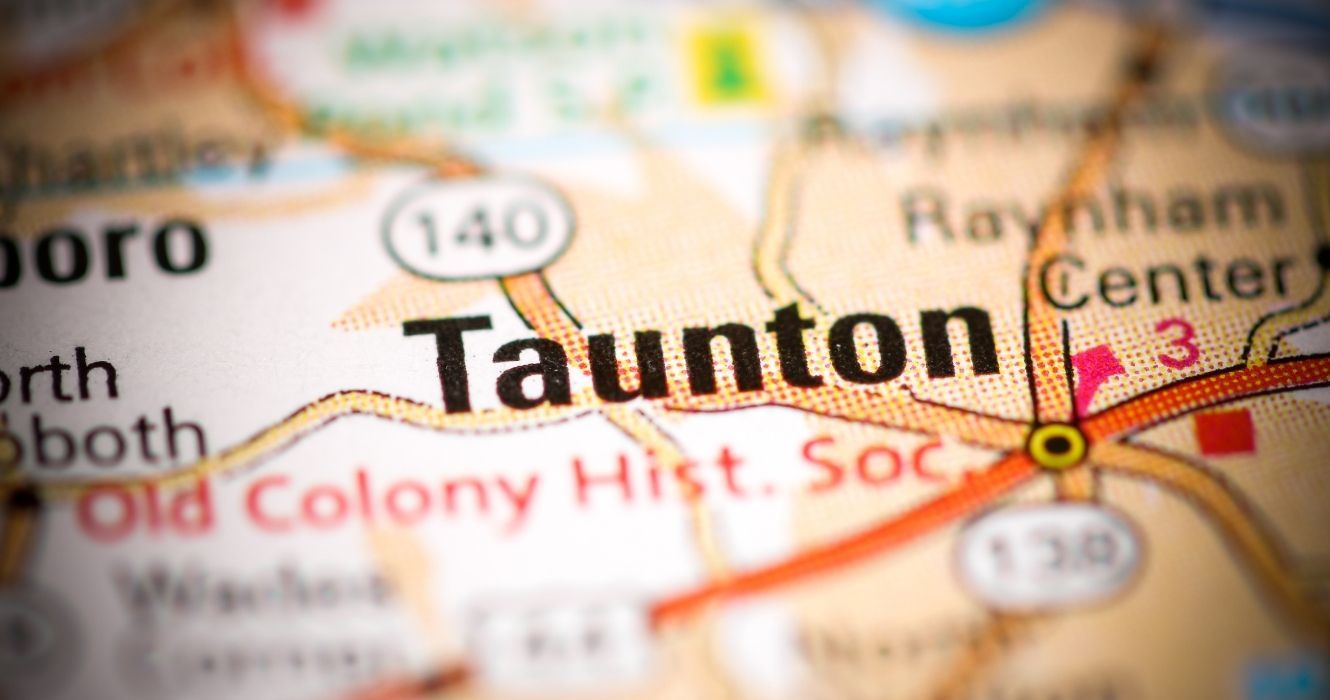 Taunton, Ma em um mapa