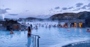 the crowded blue lagoon in iceland