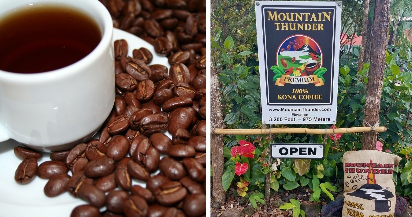 montanha trovão kona sinal de café Havaí