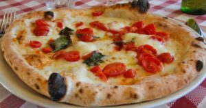 a margherita pizza in naples, italy