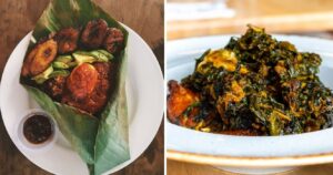 traditional African foods efo riro and waakye