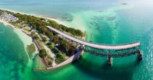 an aerial view of bahia honda state park in the florida keys