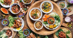 a selection of thai food