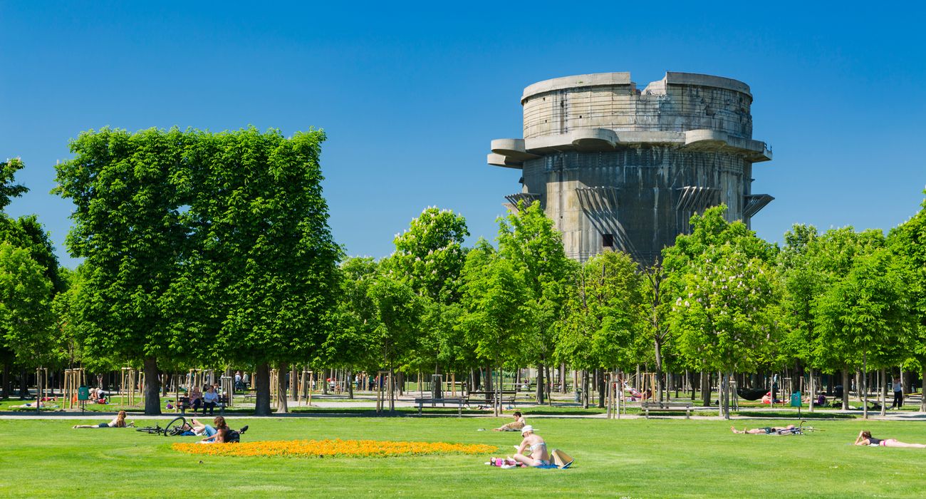 Flak Tower no parque em Viena