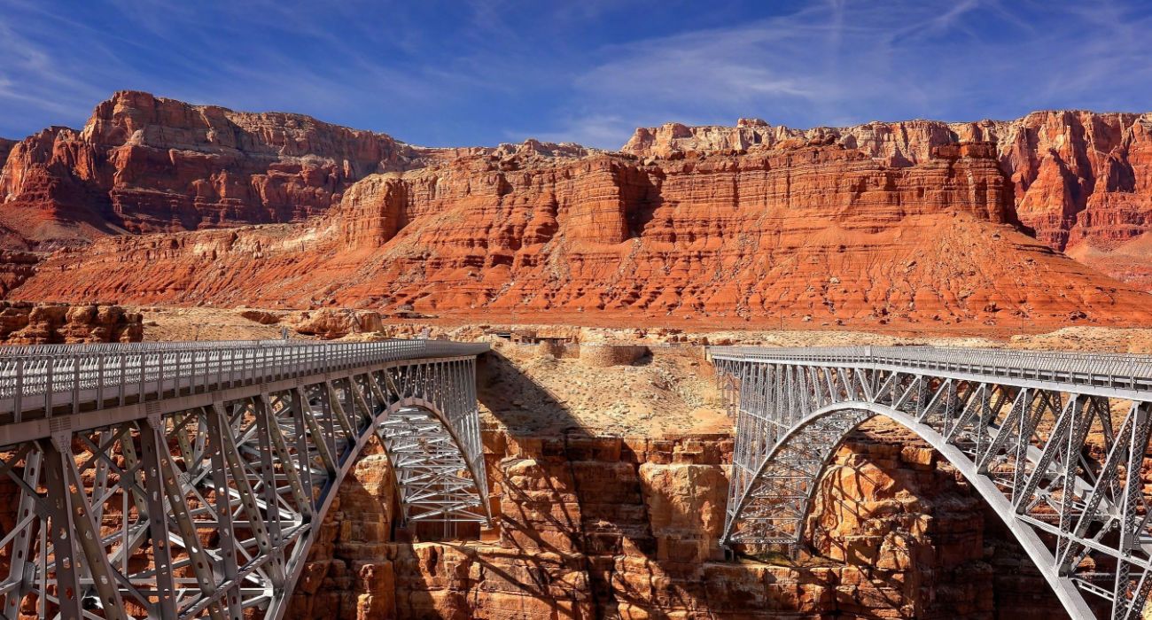 Ponte Navajo histórica atravessa Marble Canyon