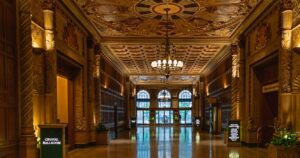 inside the biltmore hotel lobby in coral gables, florida