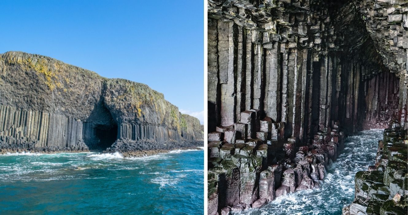 caverna de fingals na ilha de staffa, escócia