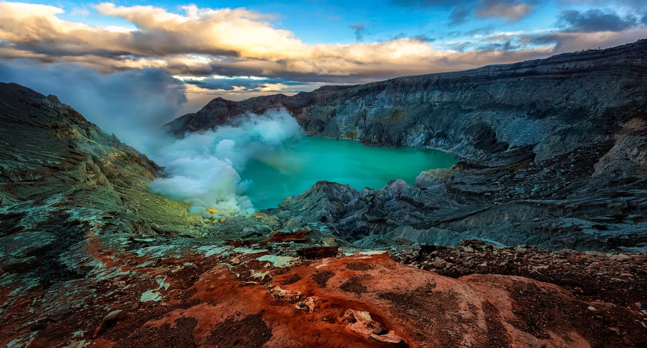 Vulcão Ijen na Indonésia