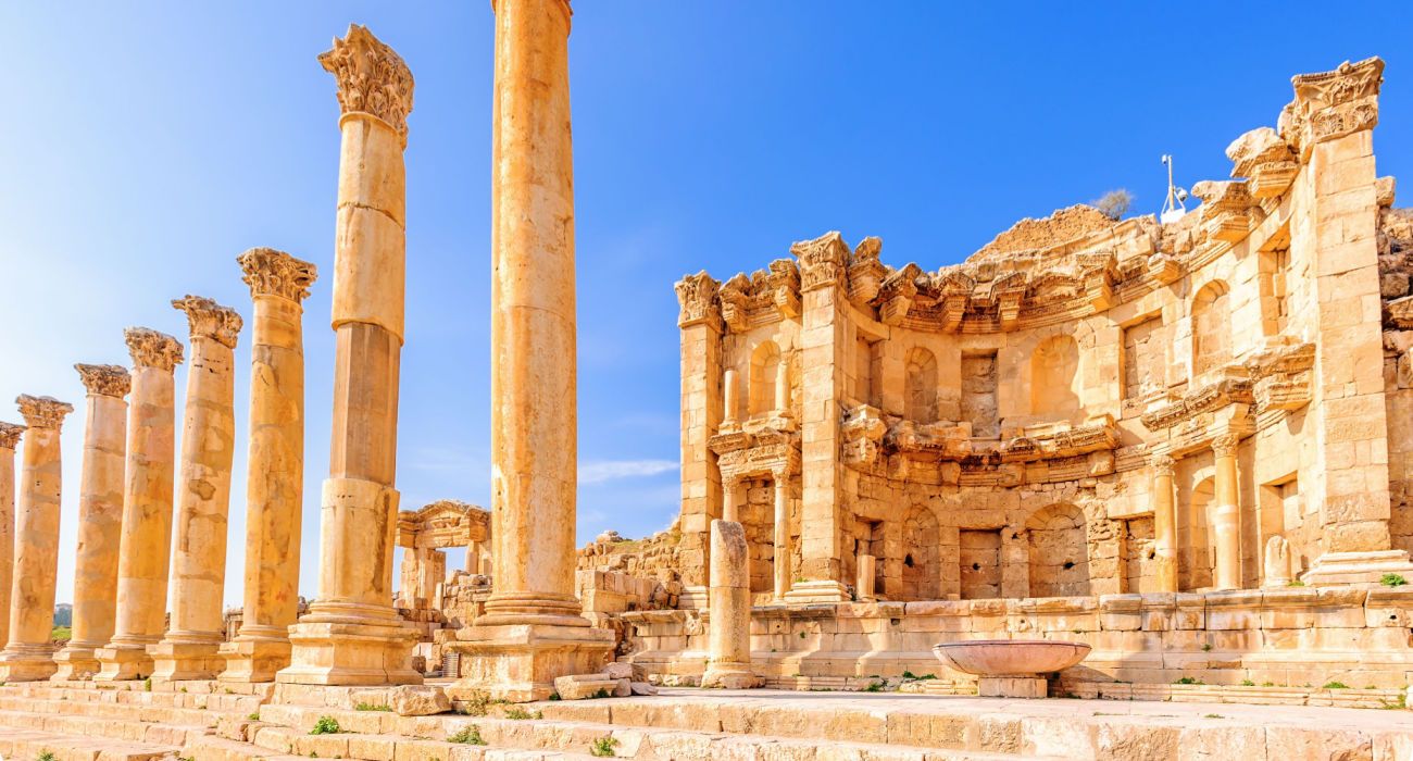 Cidade romana de Gerasa, pré-dia Jerash, Jordânia