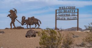 Welcome sign to Beatty, Nevada