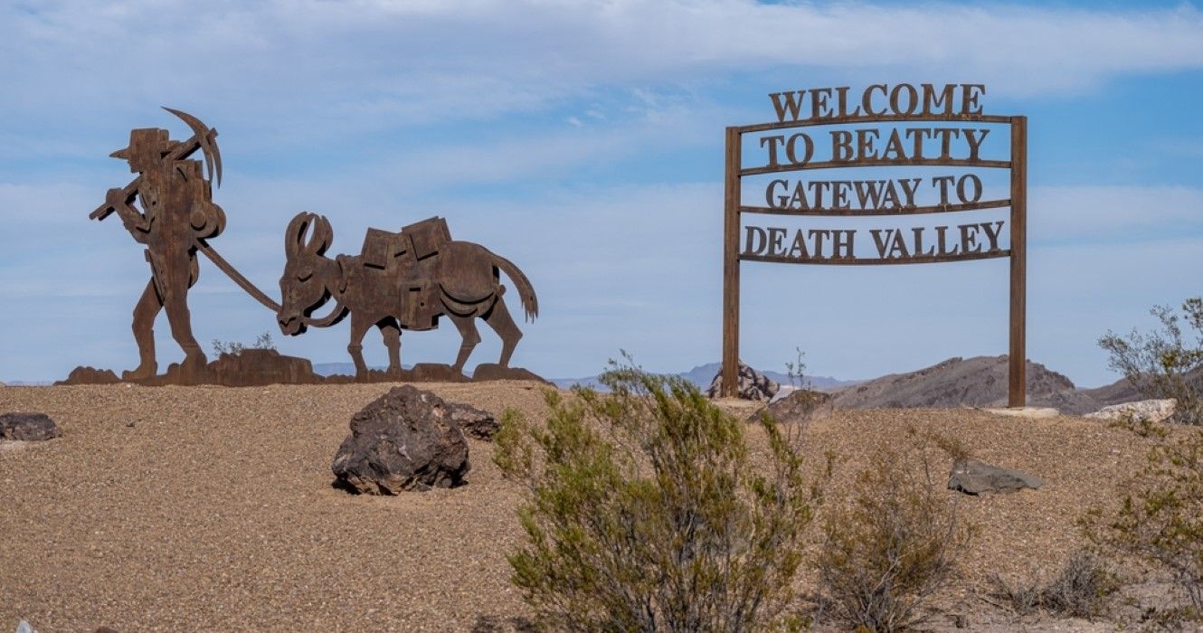 Sinal de boas-vindas a Beatty, Nevada