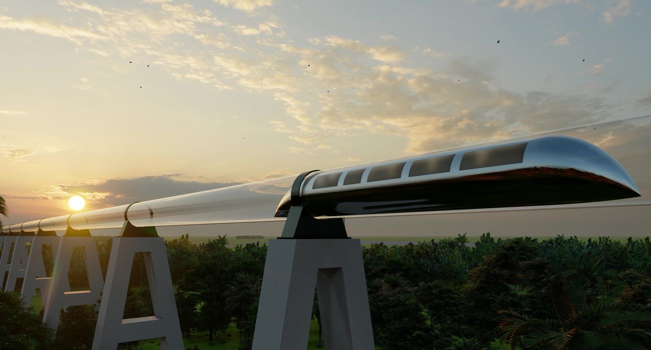 Impressão artística do Hyperloop